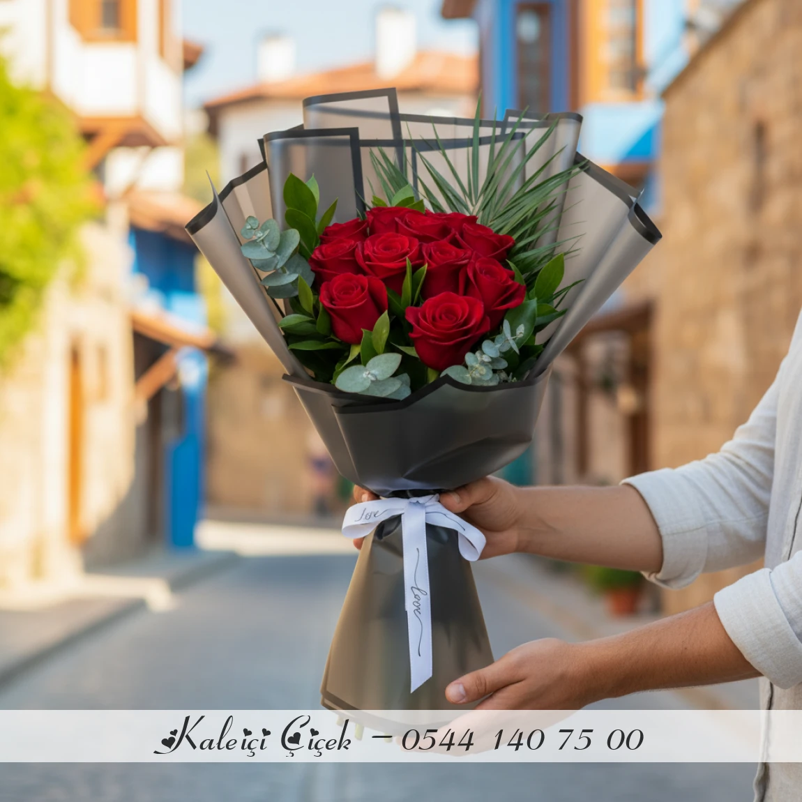 11 Adet Kırmızı İthal Güller 70Cm