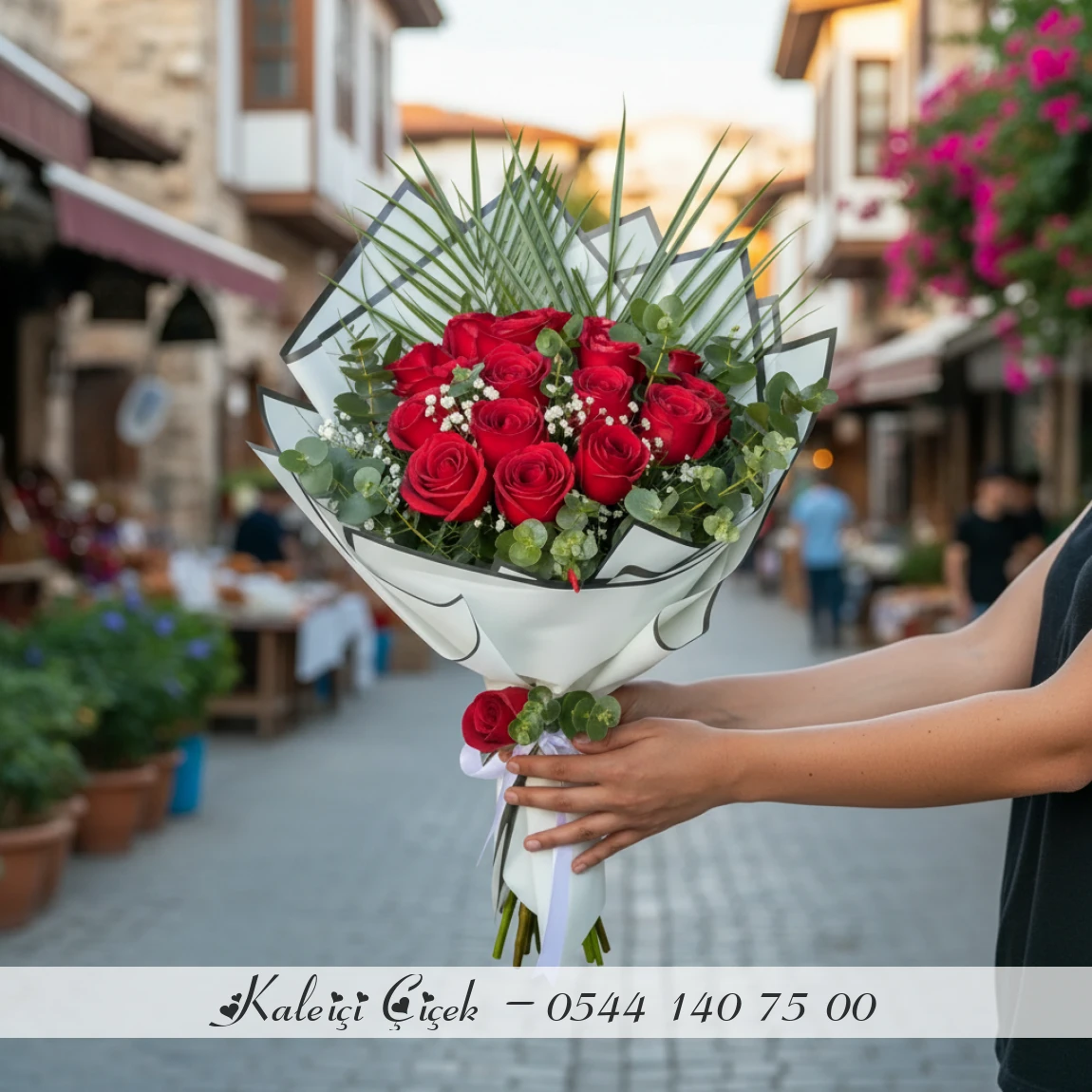 11 Kırmızı İthal Güller 70Cm