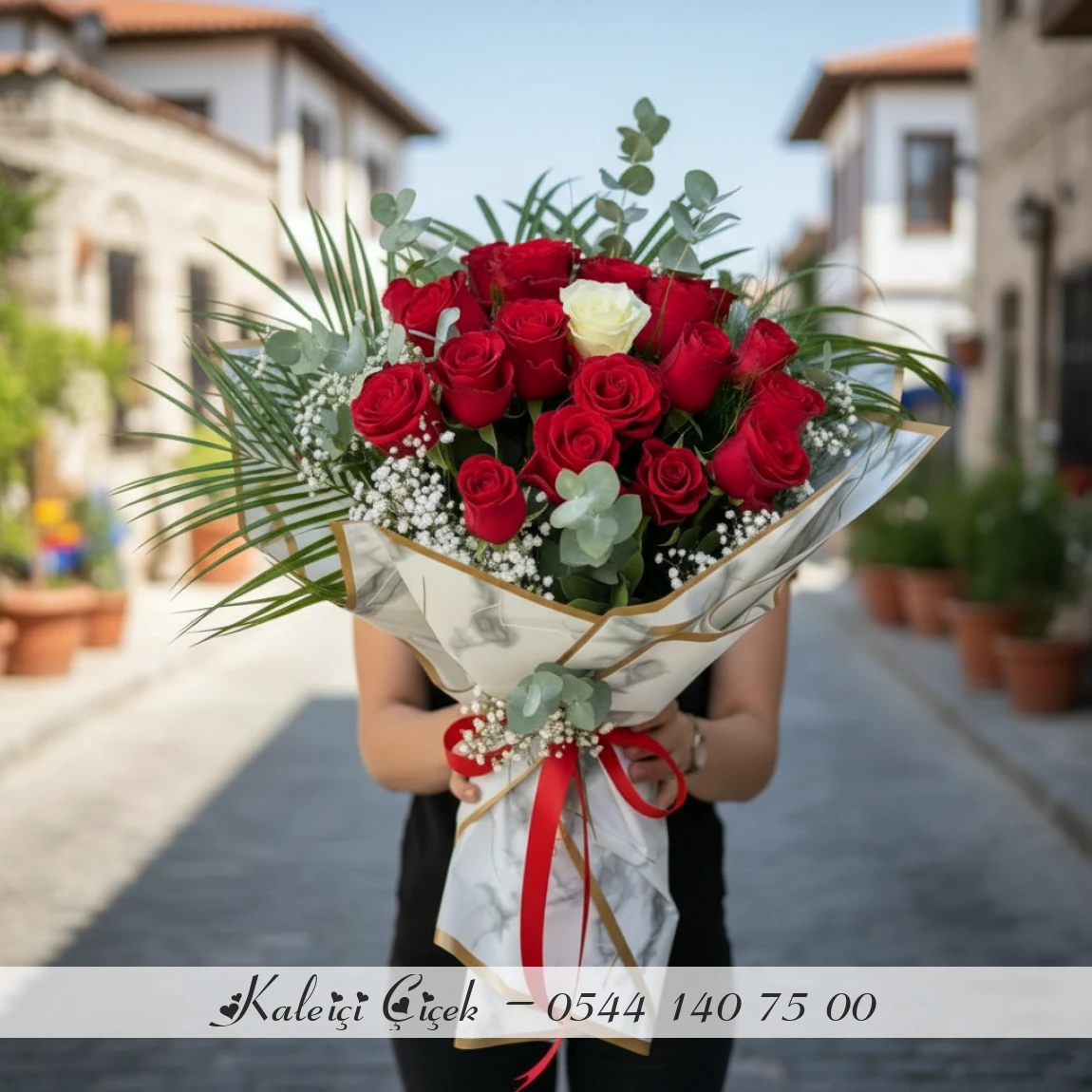 15 Adet Kırmızı İthal Güller 70Cm