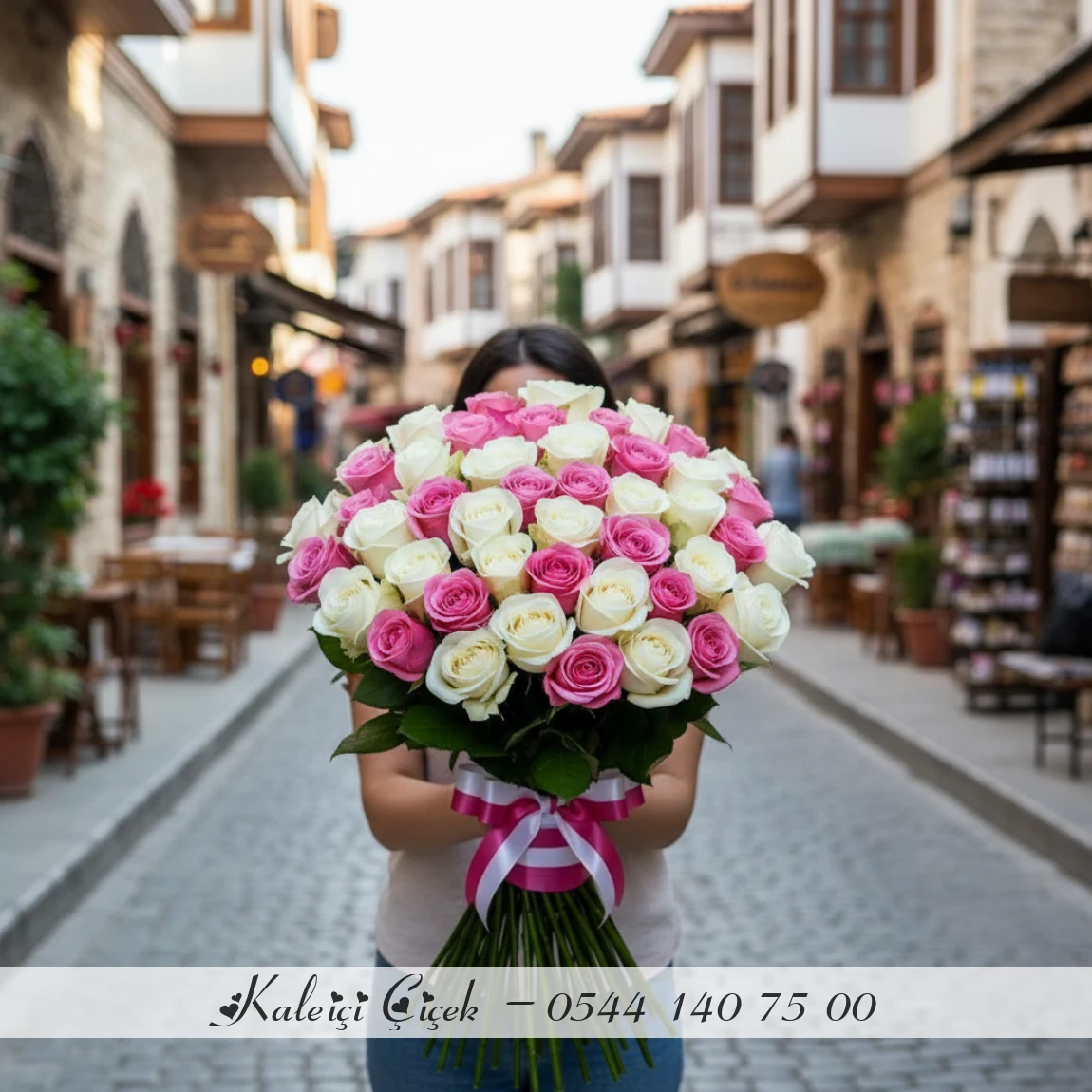 41 Adet Pembe Ve Beyaz Gül