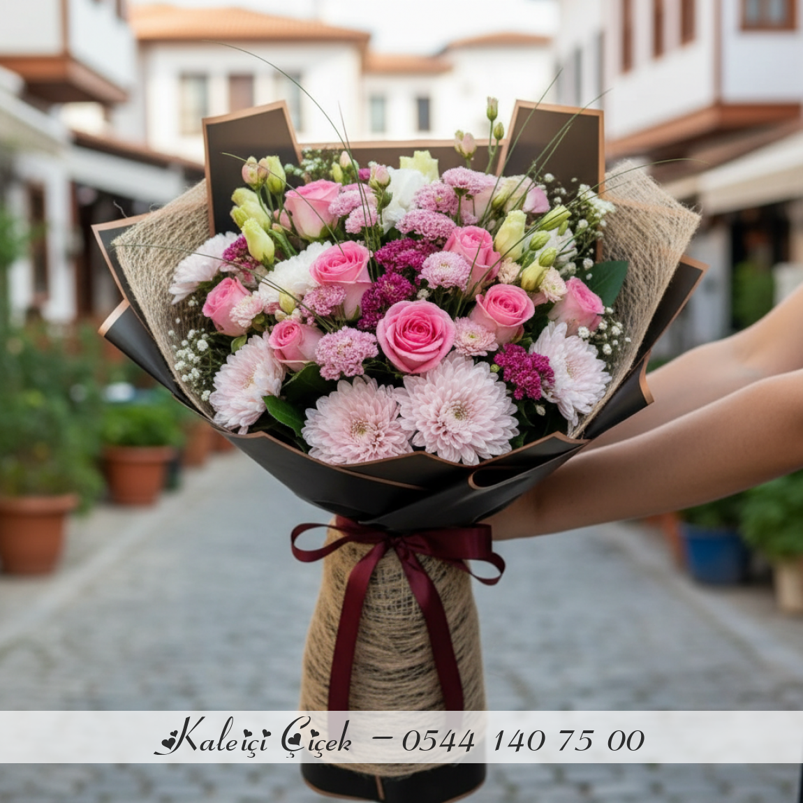 Doğal Zarafet – Pembe Dokunuşlu Şık Buket