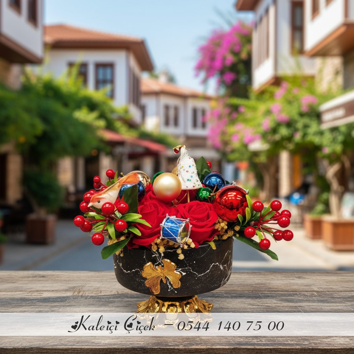 Lüks Yemek Masası Yılbaşı Aranjmanı