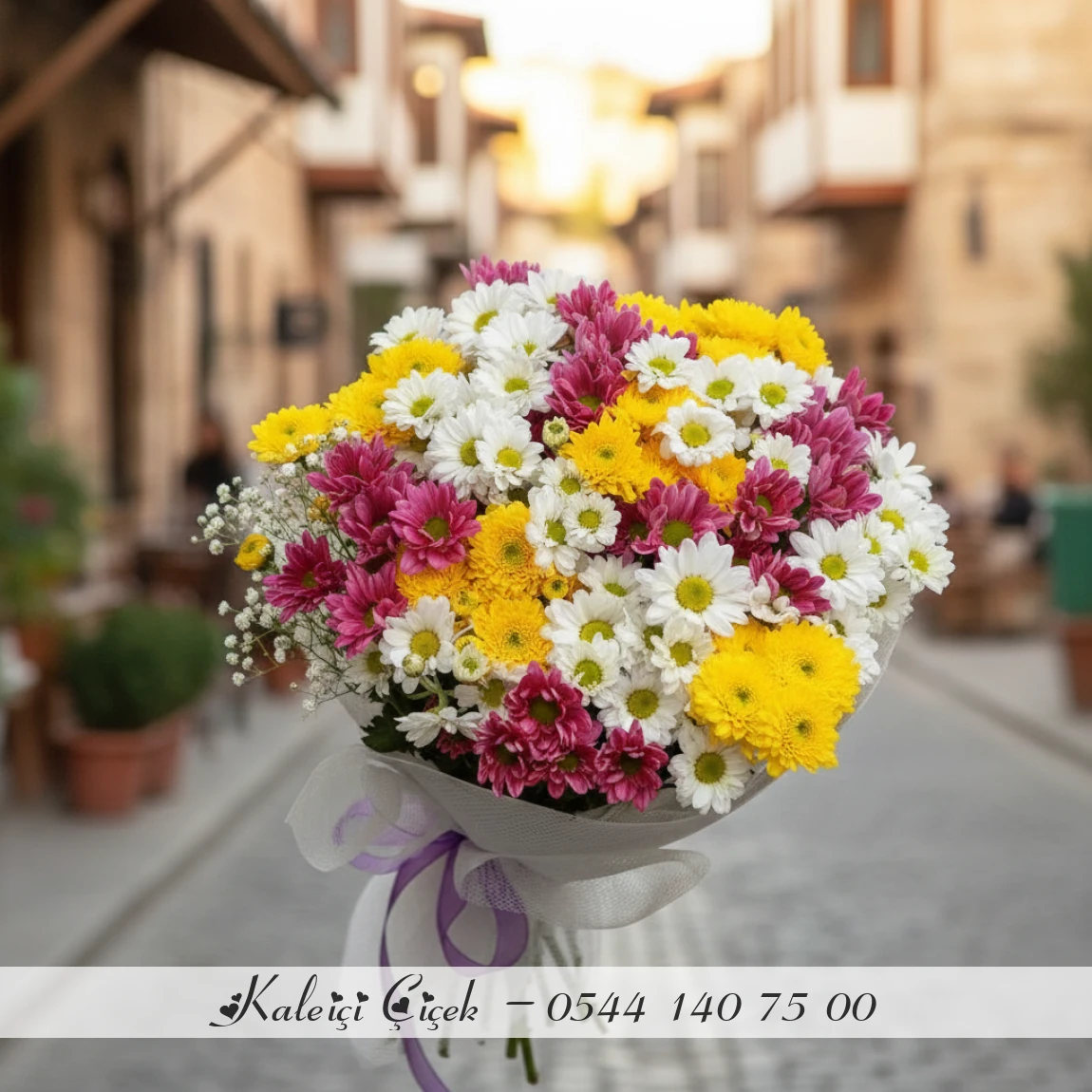 Papatya, Krizantem Ve Mini Gerberalar Büyük