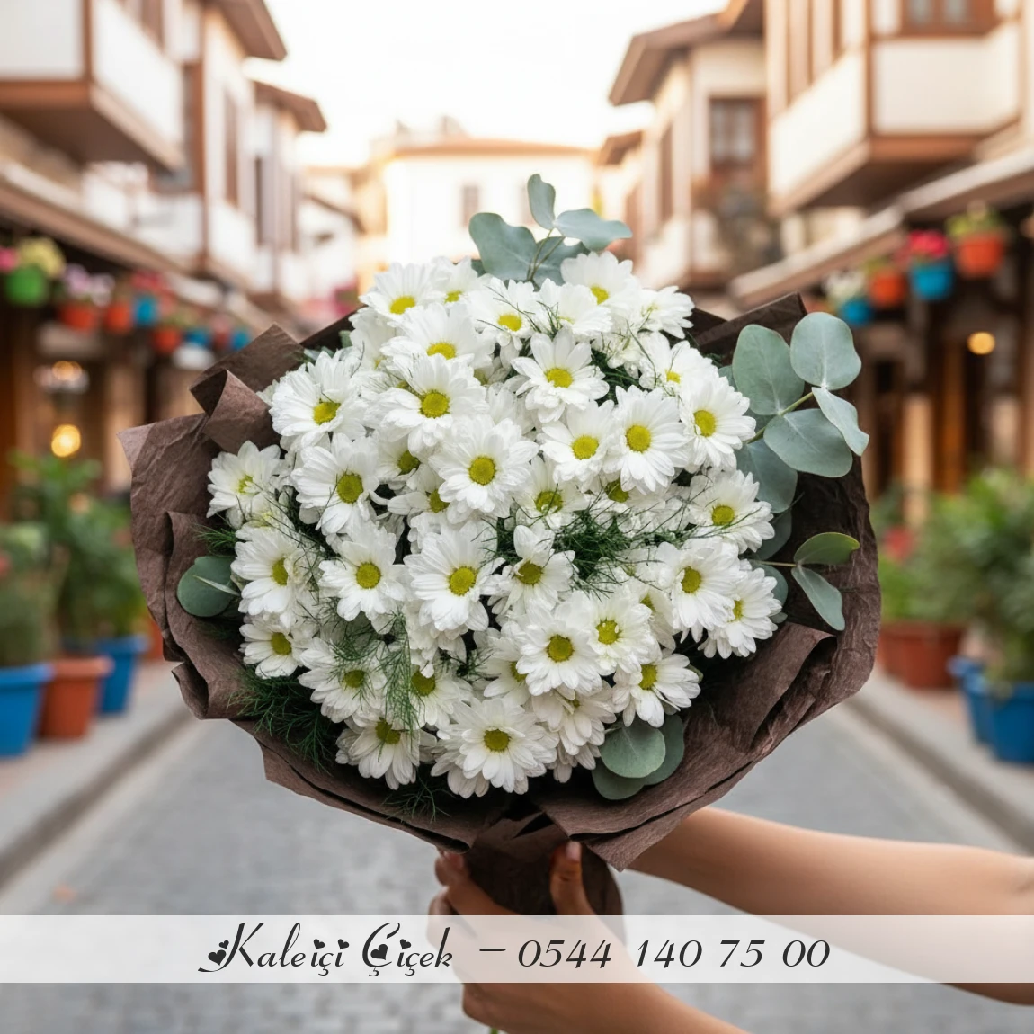 Papatya Ve Okaliptus Buketi