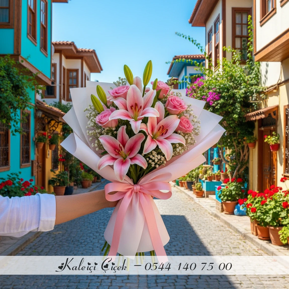 Pembe Lilyum Ve Güller