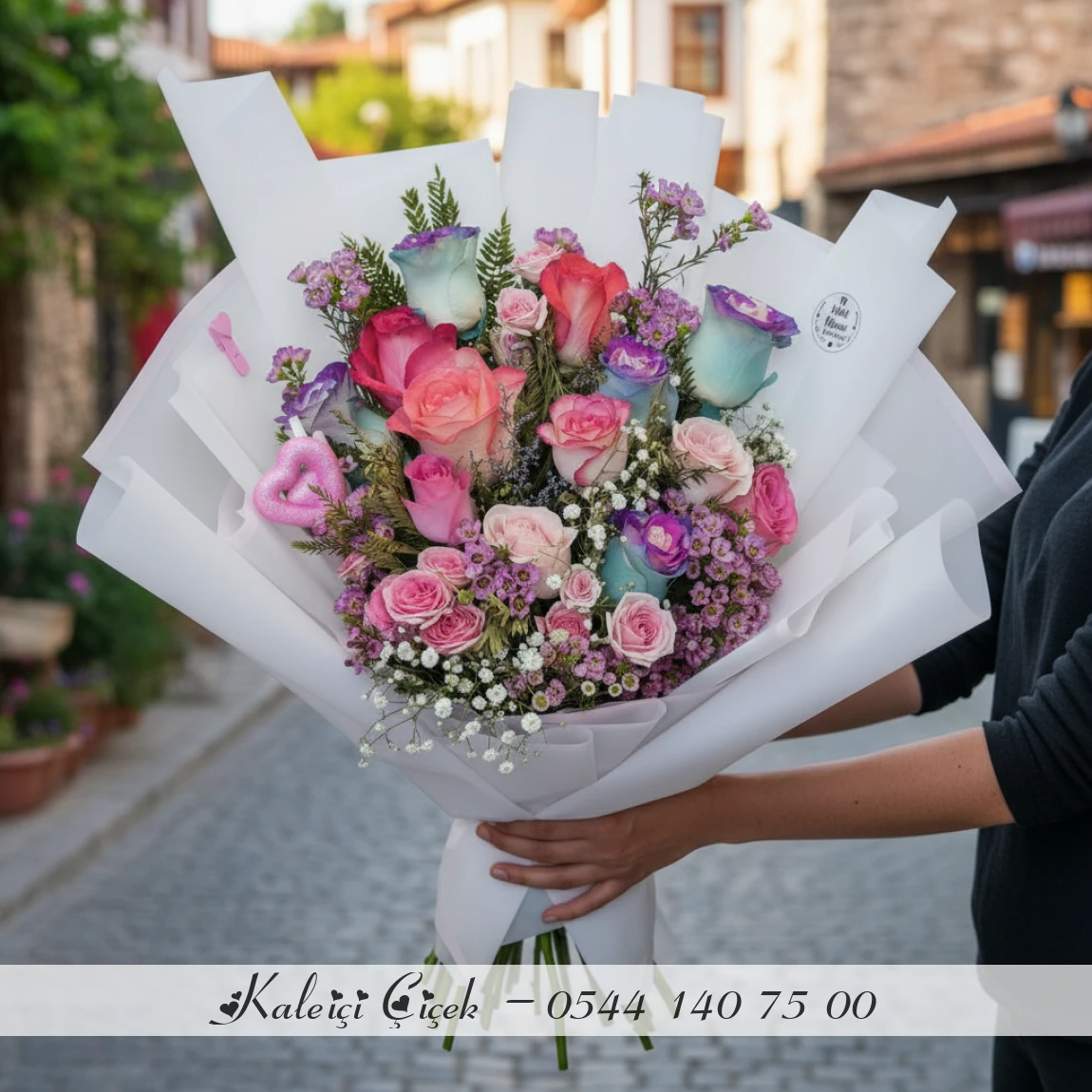 Premium Renkli Gül Buketi