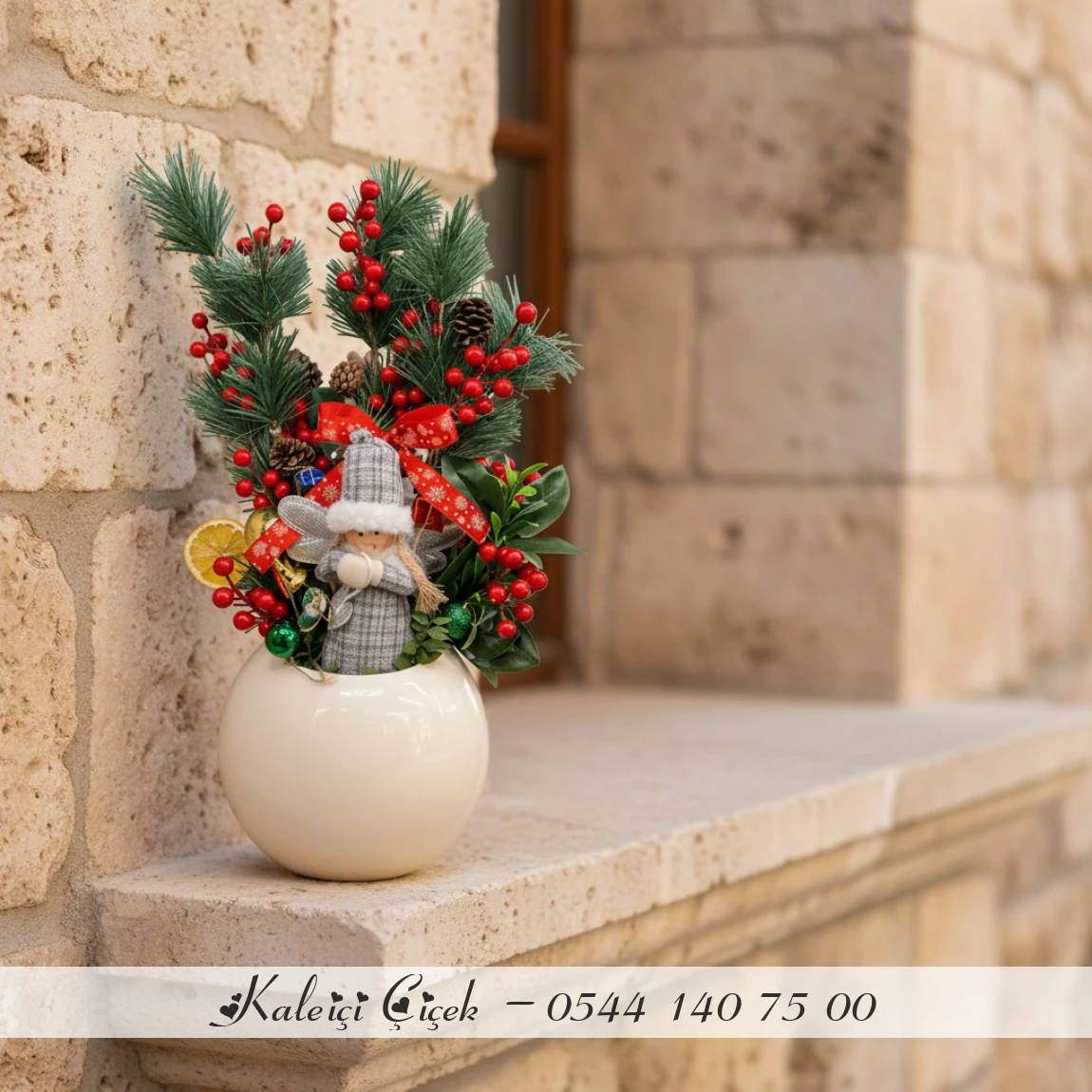 Seramik Kış Aranjmanı