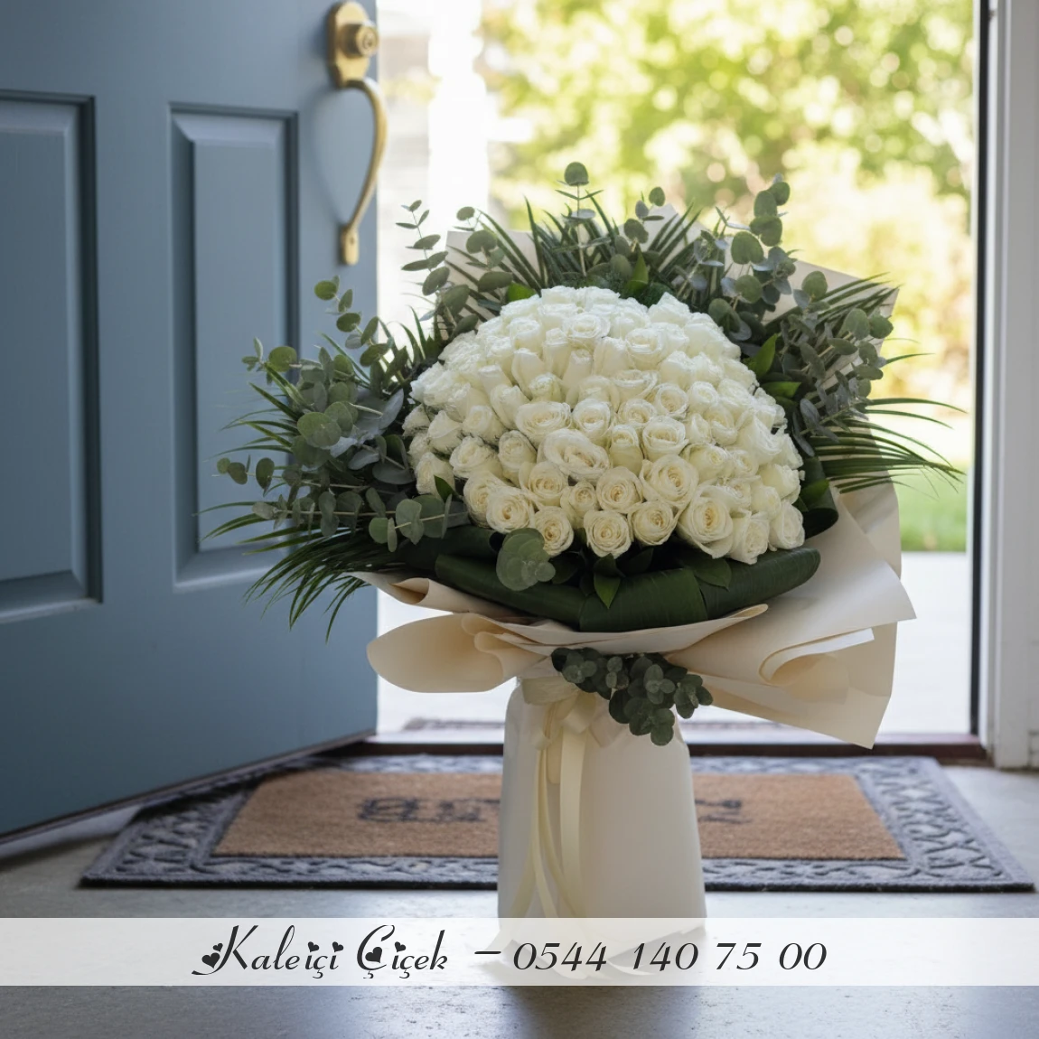 101 Adet Beyaz İthal Güller 70Cm