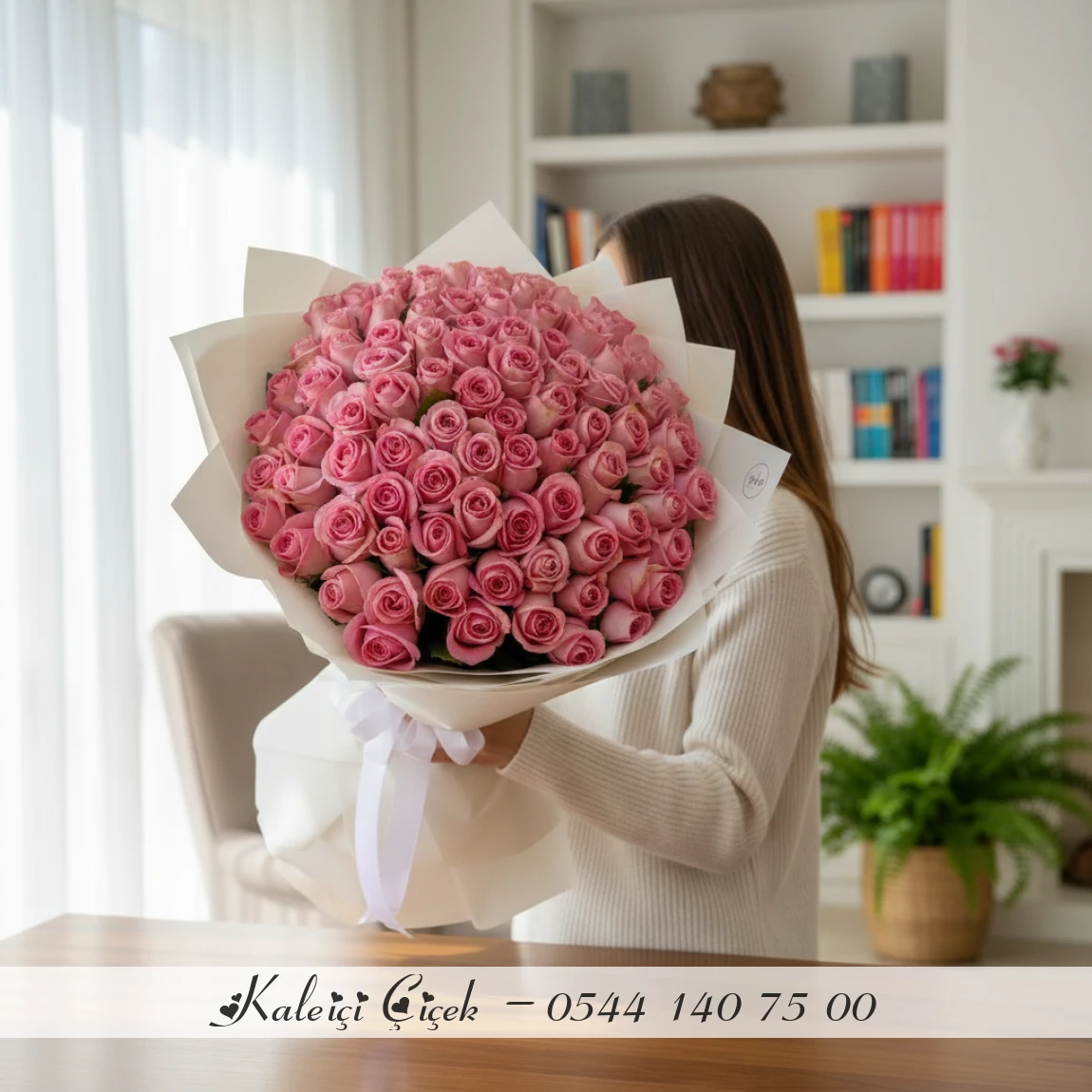 101 Adet Pembe Gül Vip Buketi