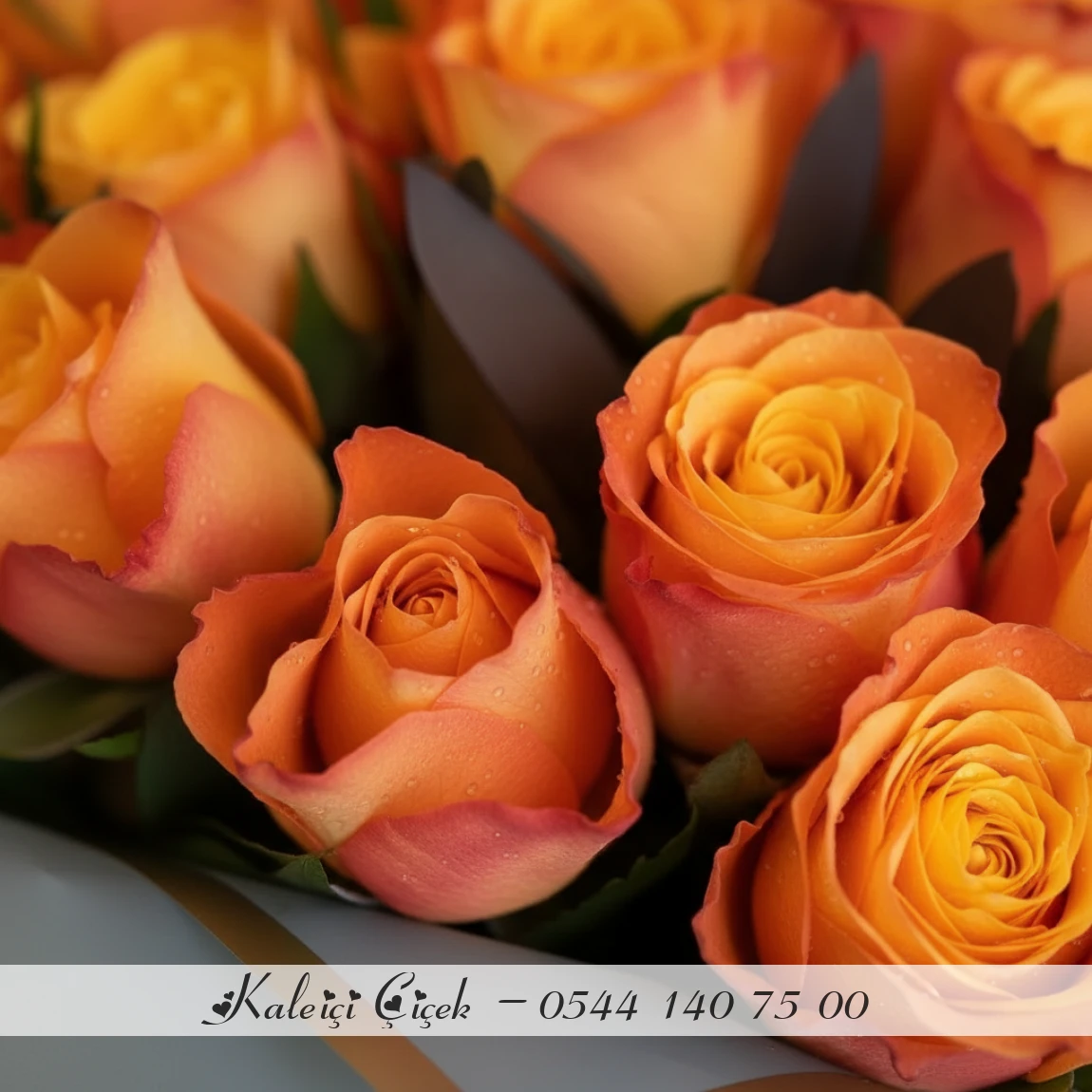 11 Adet Turuncu Gül Buketi