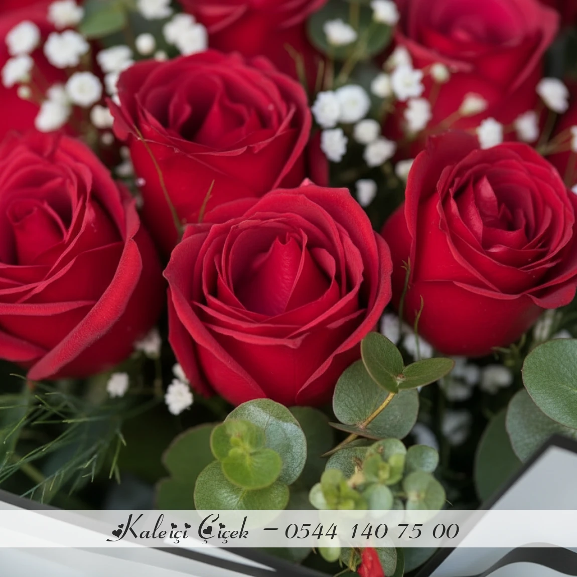11 Kırmızı İthal Güller 70Cm