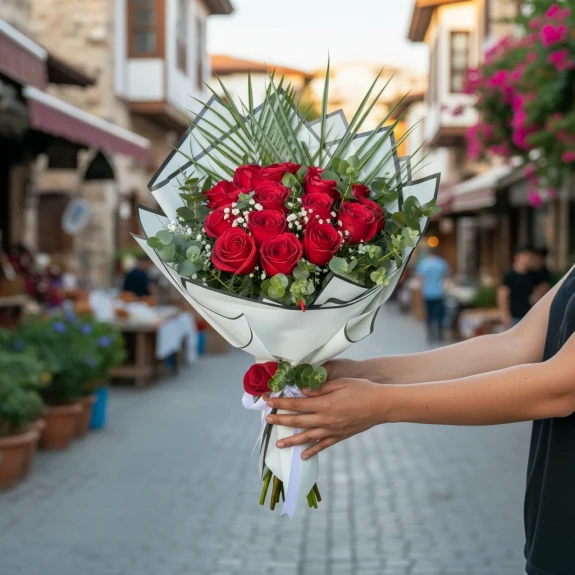 11 Kırmızı İthal Güller 70Cm