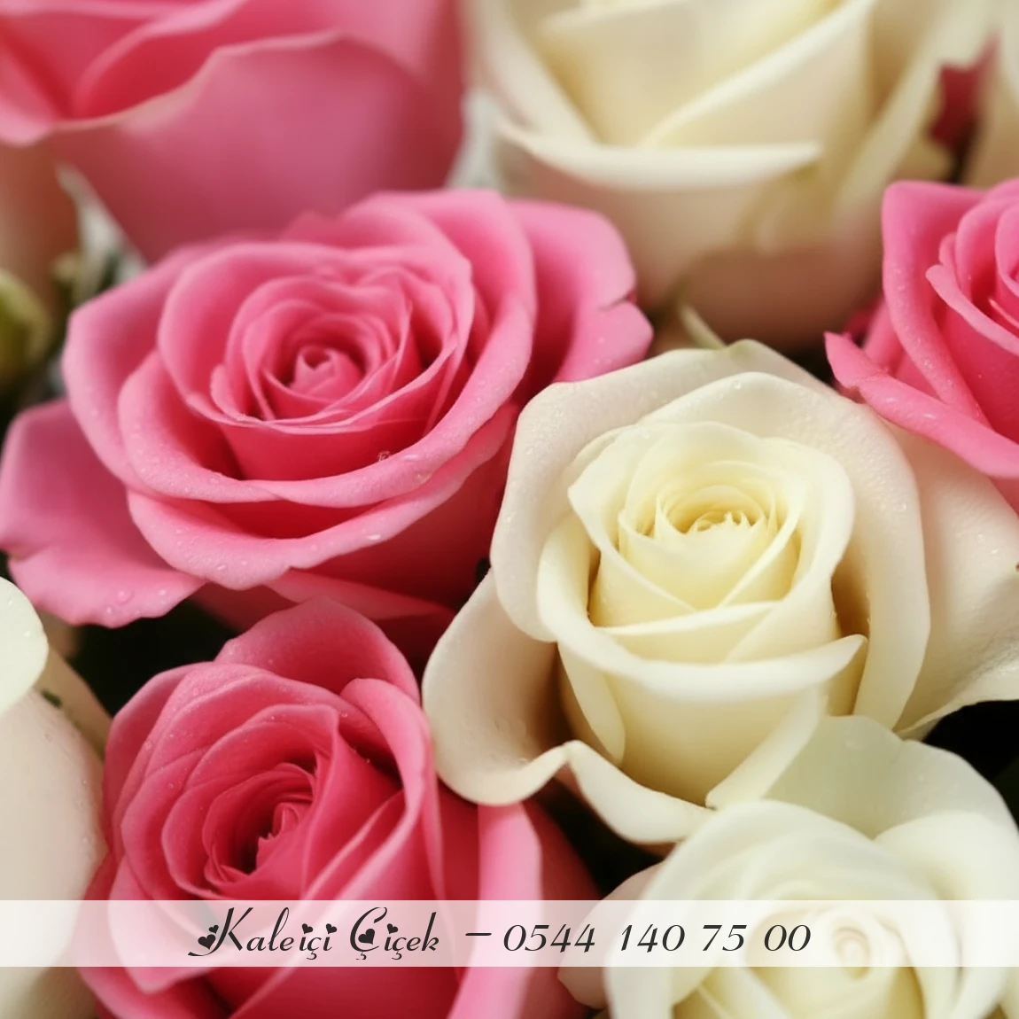 15 Adet İthal Beyaz Ve Pembe Güller