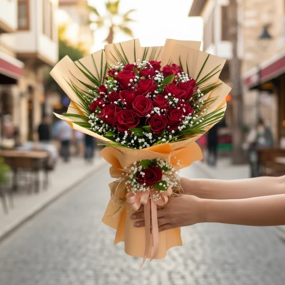 20 Adet Kırmızı Gül Buketi