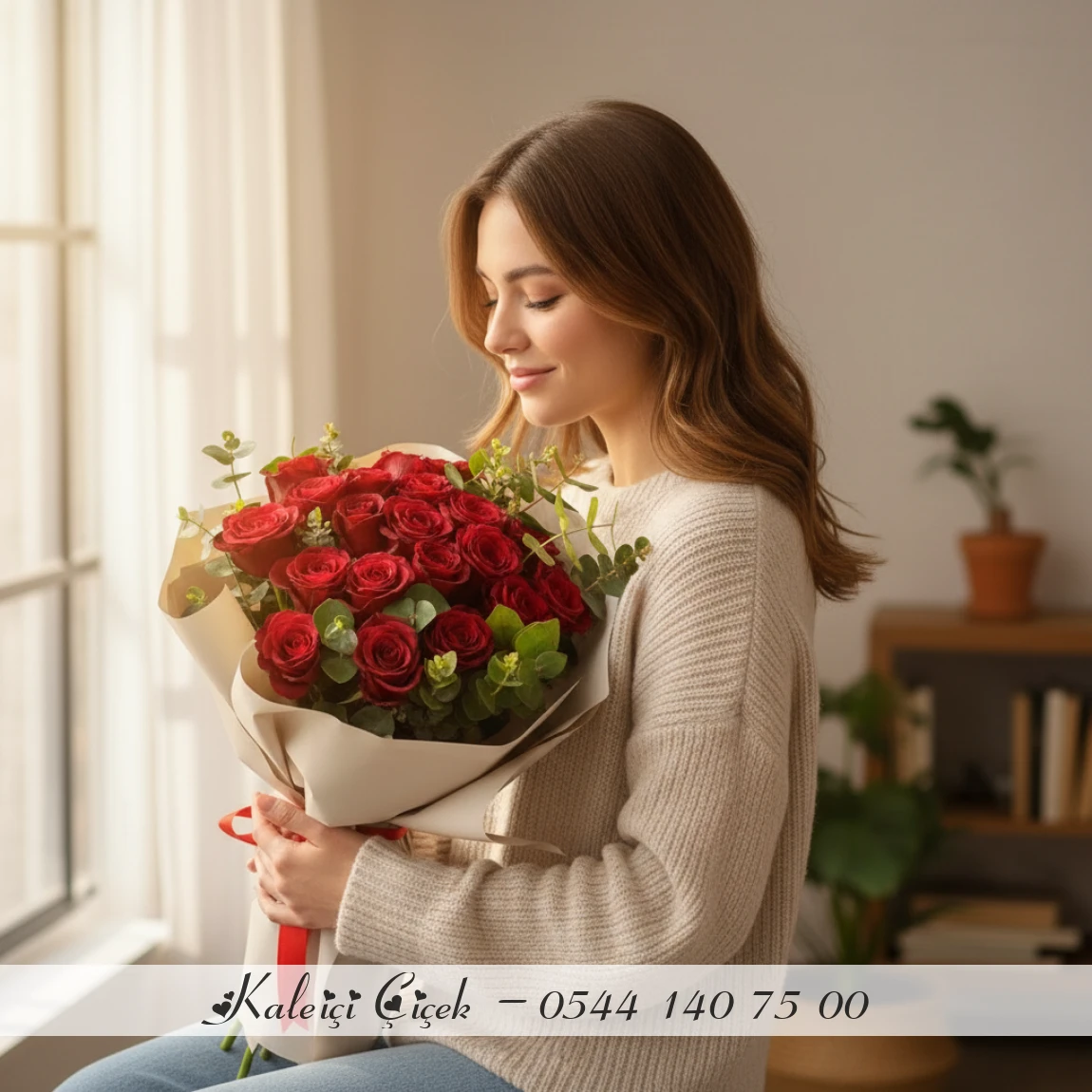 21 Adet Kırmızı İthal Güller 70Cm