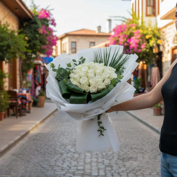 25 Adet Beyaz İthal Güller