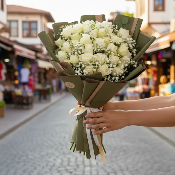 41 Adet Beyaz Gül