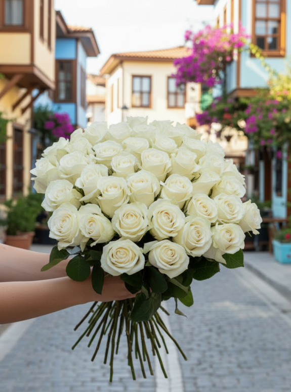 41 Adet Beyaz Gül Buketi