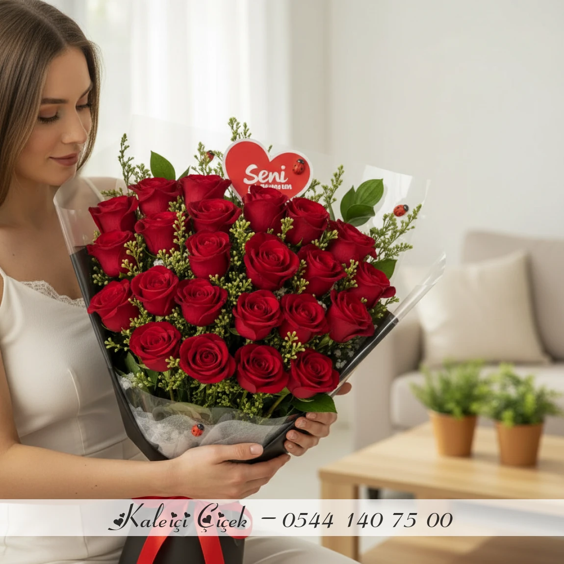 41 Adet Kucak Dolusu İthal Güller 70Cm