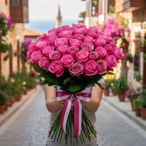 41 Adet Premium Pembe Gül