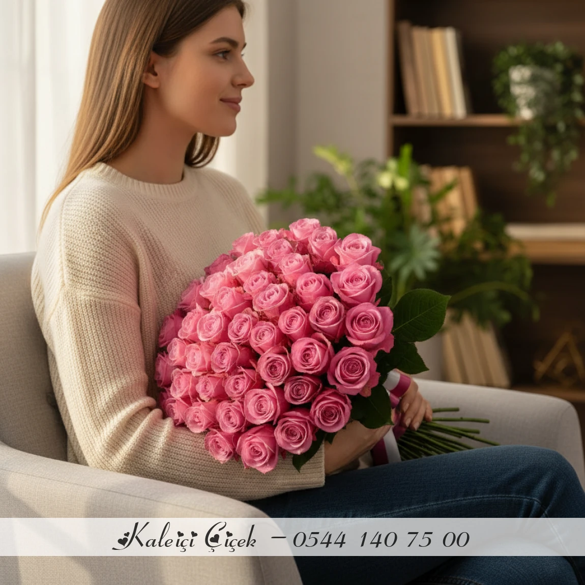 41 Adet Premium Pembe Gül