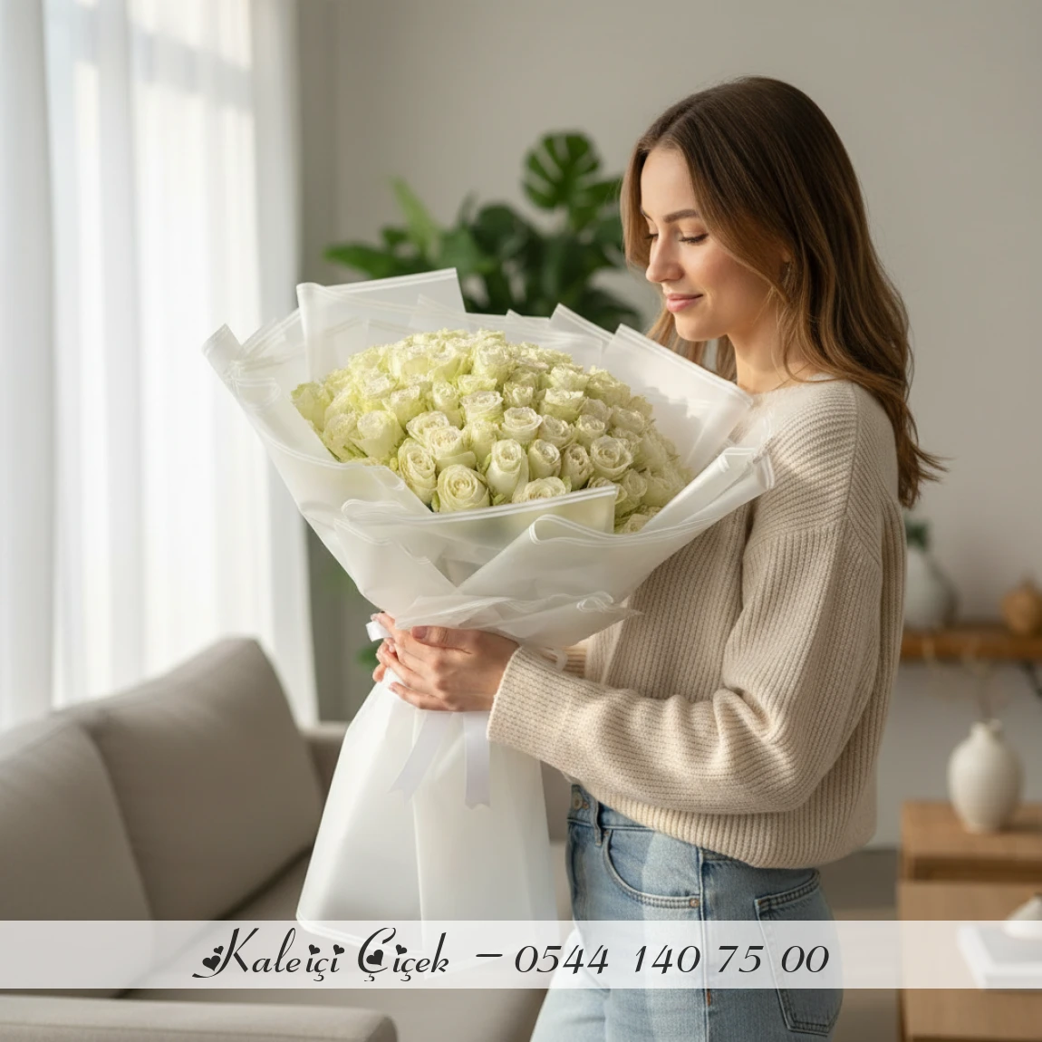 51 Adet Beyaz Gül Buketi | Saflık Ve Zarafetin İfadesi