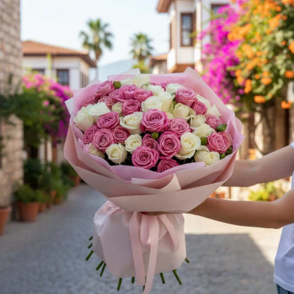 51 Adet Karışık Gül Buketi