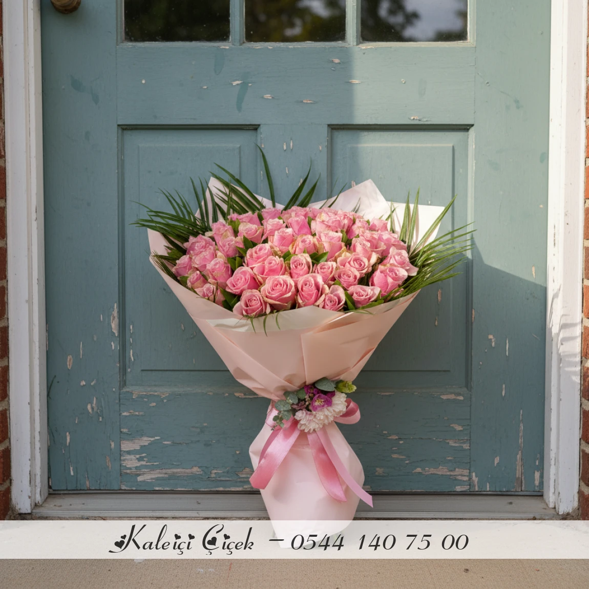 51 Adet Pembe İthal Güller 70Cm