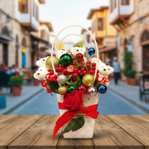 Ayıcıklı Yeni Yıl Sepeti
