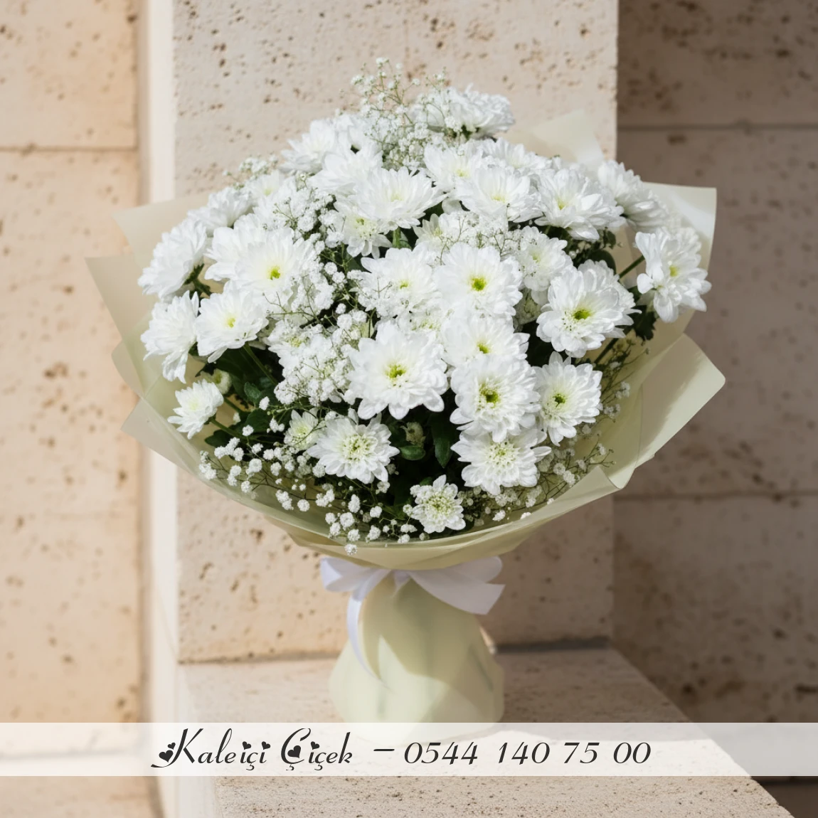 Beyaz Krizantem Buketi