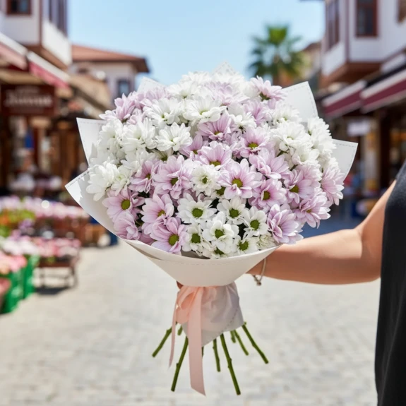 Beyaz & Lila Saflık Buketi