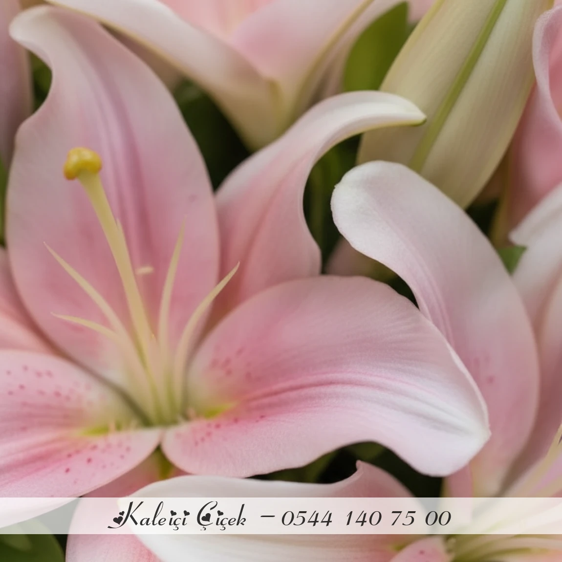 Büyük Boy Pembe Lilyum Buketi