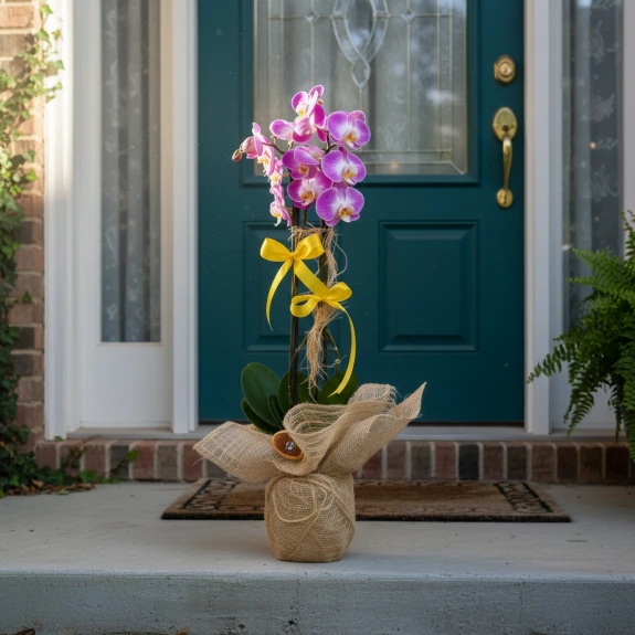 Çift Dallı Pembe Orkide