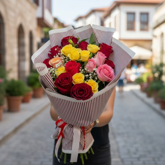 Karışık Renkli Gül