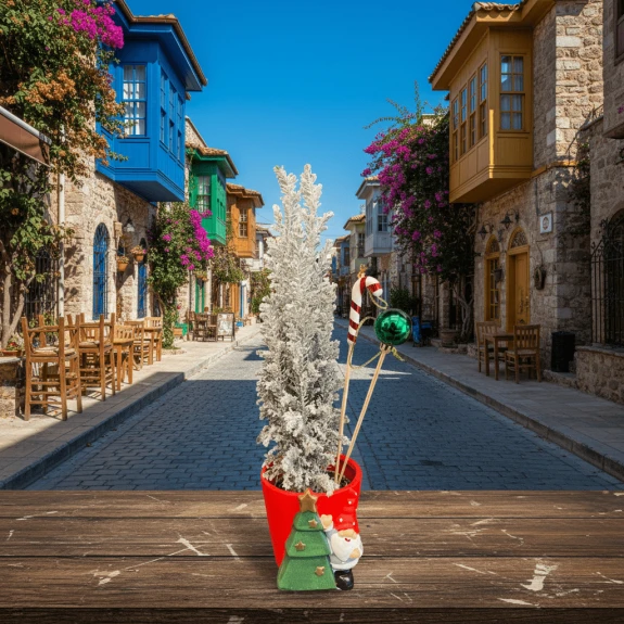 Karlı Yılbaşı Ağacı