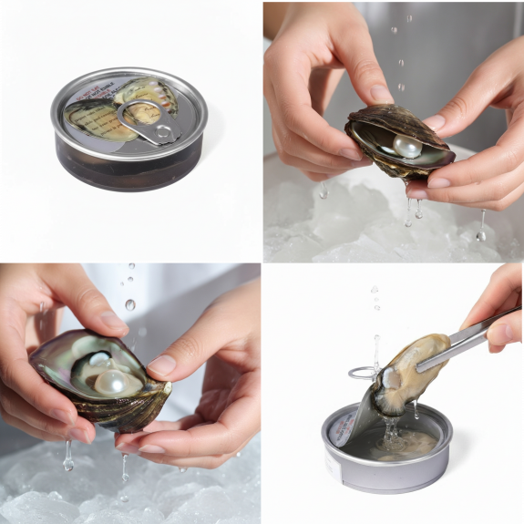 Kırmızı Güllü Lüks Kutuda Sürpriz İstiridye İnci Kolye Hediye Seti