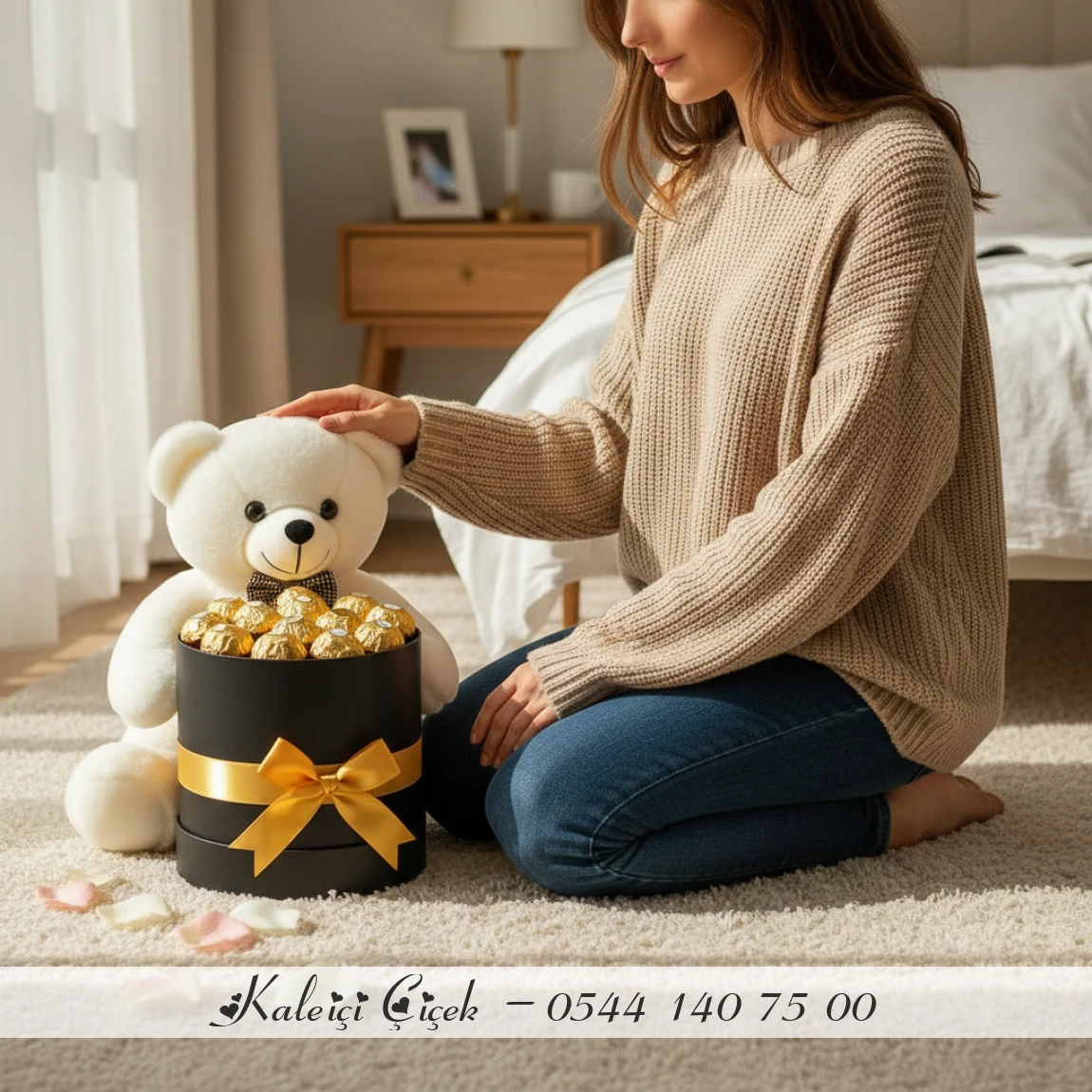 Kutuda Ferrero Rocher Çikolata Ve Peluş Ayı