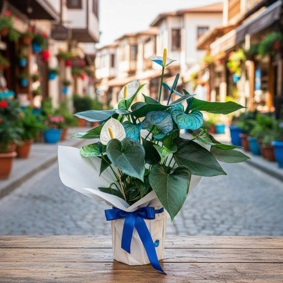 Mavi Beyaz Modern Antoryum