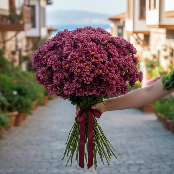 Mor Papatya Zarafeti Buketi