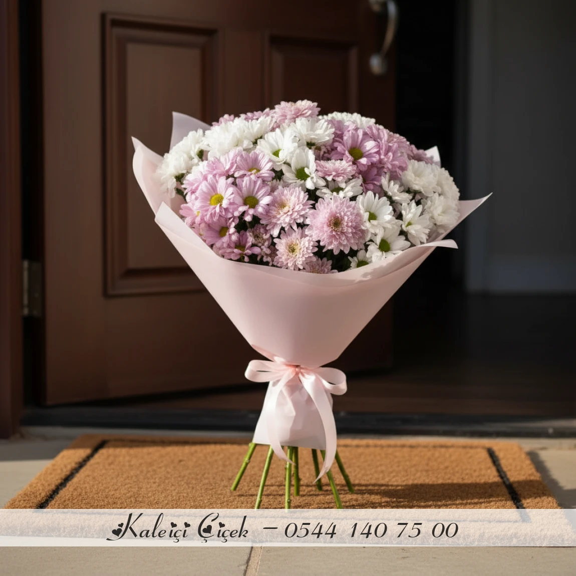 Pembe & Beyaz Papatyalarla Zarif Buket