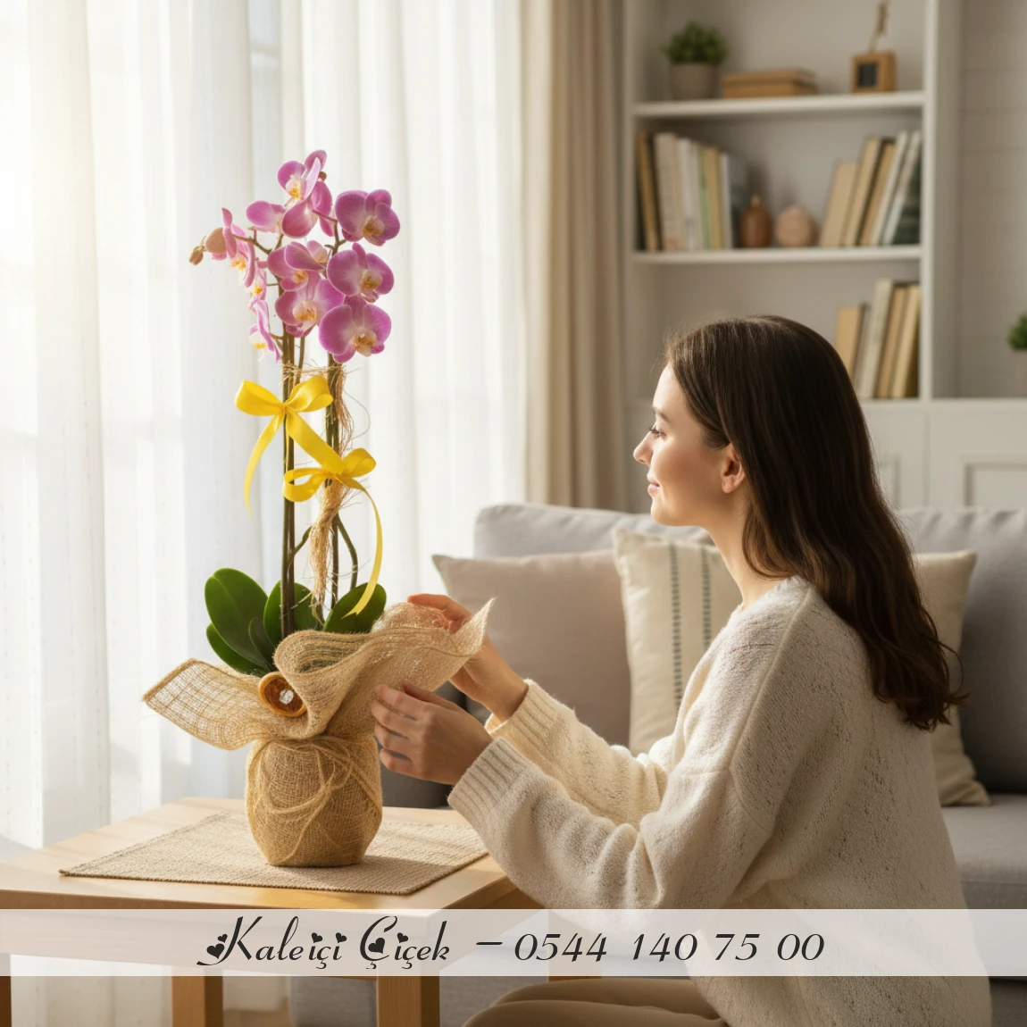 Çift Dallı Pembe Orkide