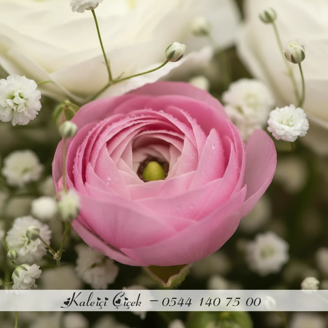 Pembe Ve Beyaz Çiçek Buketi