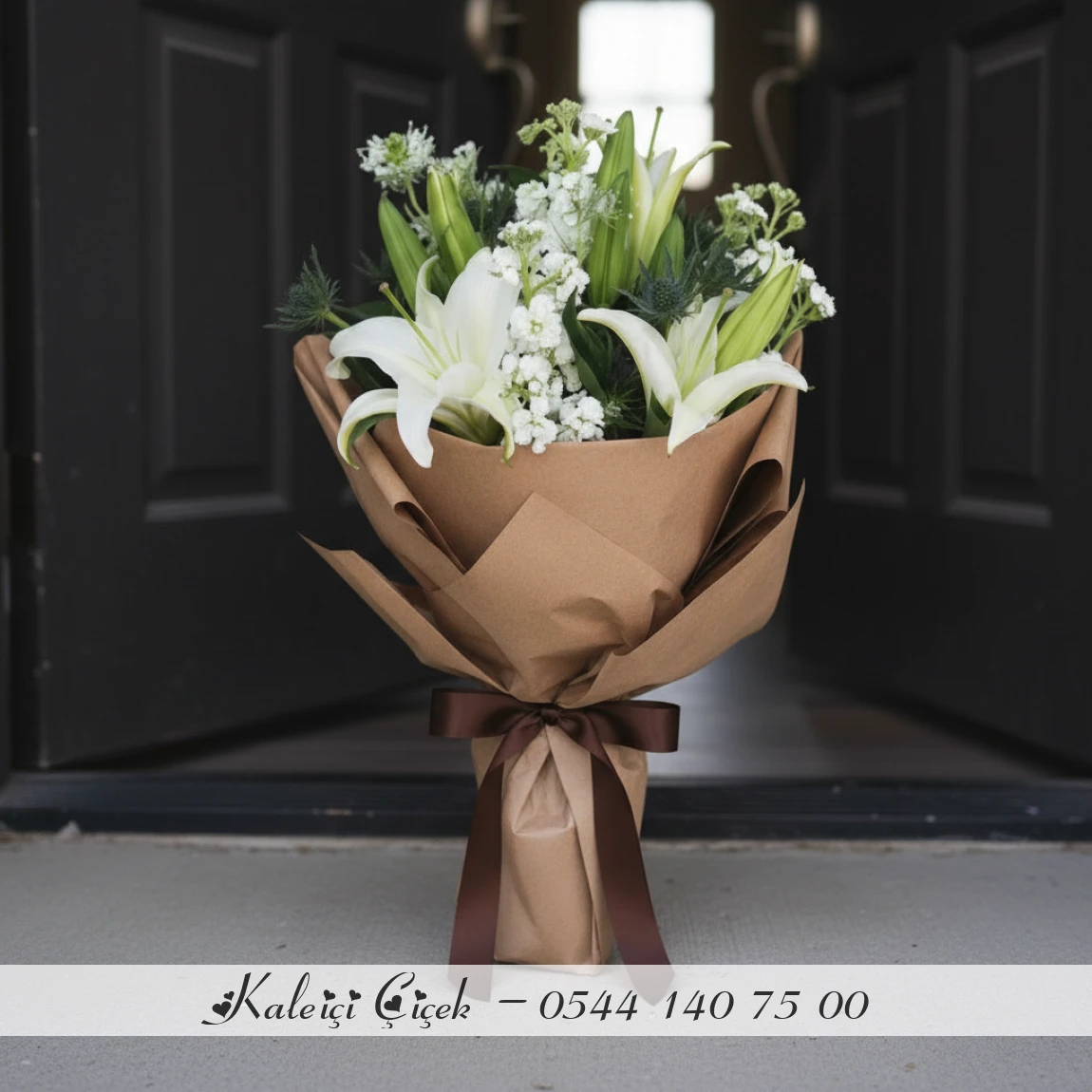 Saflığın Zarif Dokunuşu – Beyaz Lilyum Buketi