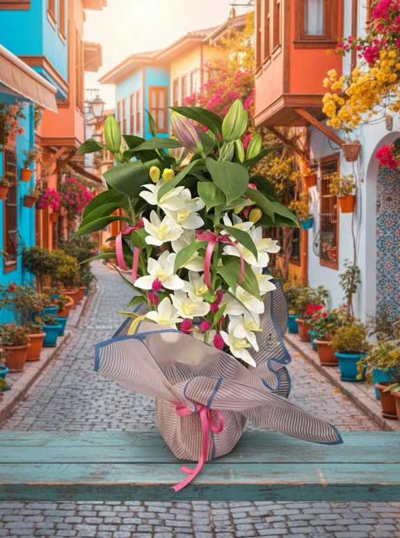 Saksıda Lilyum Aranjmanı