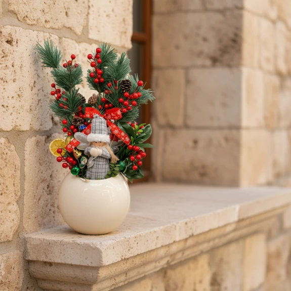 Seramik Kış Aranjmanı